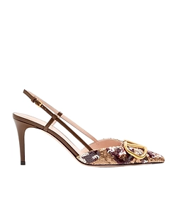 Vlogo Signature Slingback DÉColleté With Animalier Embroidery 80Mm