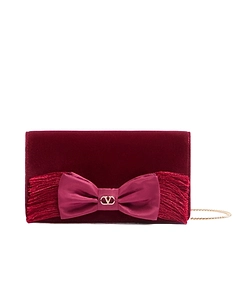 Vlogo Signature Mini Velvet Shoulder Bag