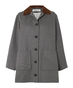 Freya Corduroy-Trimmed Woven Coat