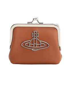 Orb-Plaque Leather Coin Purse