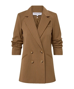 Veronica Beard Rupert Striped Ruched-Sleeve Blazer