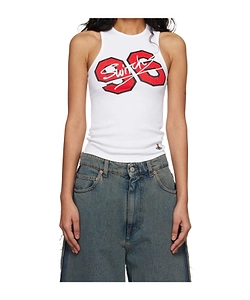 Ribbed Stretch Cotton Jersey Tank Top