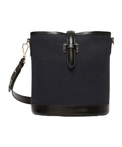 Small Canvas And Leather Bucket Bag