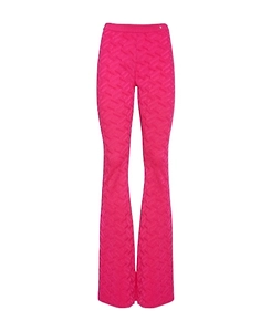Logo Jacquard Knitted Trumpet Casual Pants