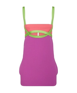 Envers Satin Hollowed-Out Mini Dress