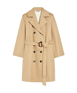Water-Repellent Gabardine Double-Breasted Trench Coat