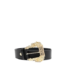 Baroque-Buckle Leather Belt