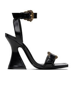 Buckle-Embellished Sculpted-Heel Sandals
