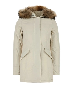 Ivory Polyester Luxury Arctic Down Jacket
