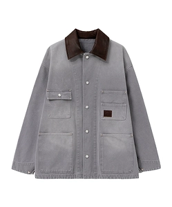 Leather Collar Pocket Jacket