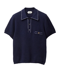 Versace Contrast Stitch Polo Knitted Top