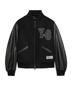 Leather-Sleeve Embroidered Jacket