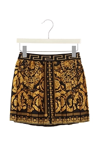 Versace Kids Barocco Printed Fully Pleated Mini Skirt