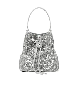 La Medusa Embellished Satin Mini Bucket Bag