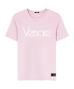 Versace Logo Embroidered Crewneck T-Shirt