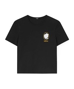 Versace Logo-Embroidered Crewneck T-Shirt