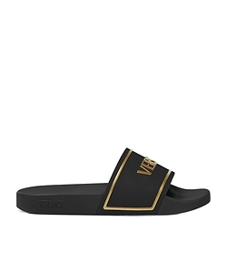 Versace Logo-Embossed Open-Toe Slides