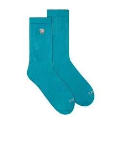 Versace Logo Embroidered Socks