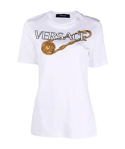 Versace Logo Printed Crewneck T-Shirt