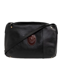 Versace Medusa Embossed Leather Shoulder Bag