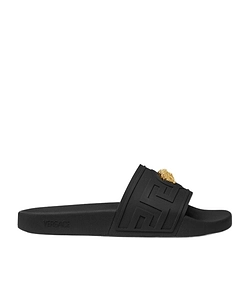 Medusa-Motif Open-Toe Slippers