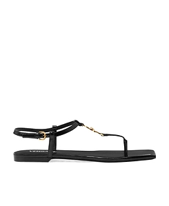 Medusa-Plaque Square Open Toe Sandals