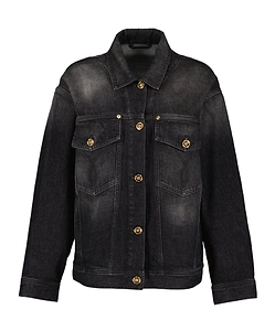 Versace Oversized Button-Up Denim Jacket