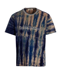 Wales Bonner Logo Printed Tie-Dyed Crewneck T-Shirt
