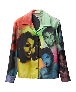 Versace Portrait Print Cropped Shirt