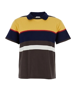 Versace Striped Short-Sleeved Polo Shirt