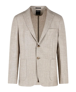 Zegna Single-Breasted Patch-Pocket Blazer