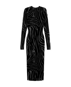 Zebra-Pattern Midi Dress