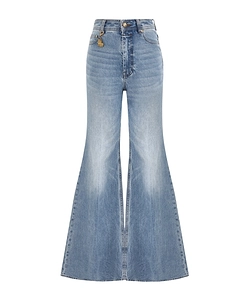 Charm-Detail Flared Jeans