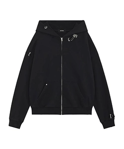 Rose & Piercing Zip-Up Hoodie