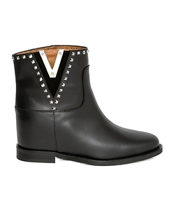 Logo-Plaque Leather Boots