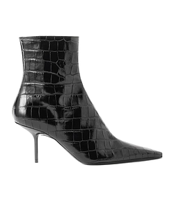 Crocodile-Print Ankle Boots