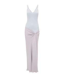 Knit-Detail Maxi Dress