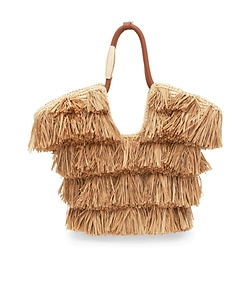 Small Goldentime Fringed Tote Bag