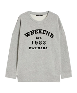 Weekend Max Mara Gommoso Logo Flocked Crewneck Sweatshirt