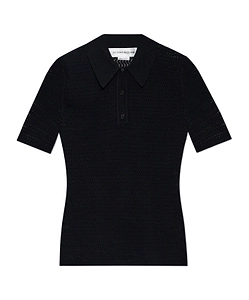 Perforated Polo Top