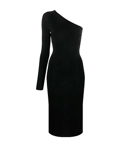 Single-Sleeve Bodycon Midi Dress