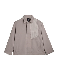 Utility Bluson Frayed-Patchwork Lightweight Jacket