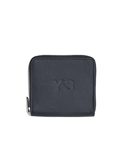 Y-3 Logo Debossed Crinkle Effect Wallet