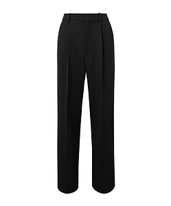 Wool Pleated Wide-Leg Pants