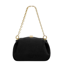 Mini Oyster Suede-Finish Chain-Link Tote Bag
