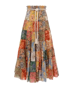 Laminated Mid-Length Skirt