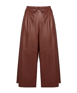 Drawstring Leather Trousers