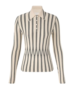 Long-Sleeve Polo Top