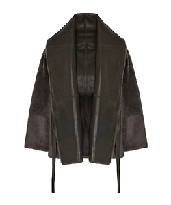 Leather-Trimmed Shearling Jacket