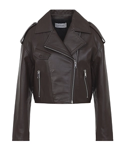 Yves Salomon Cropped Biker Jacket